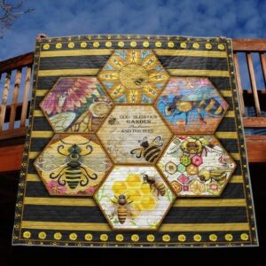 God Bless Our Garden Flowers And The Bees Quilt Blanket Tm99  Quilt